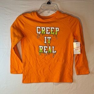 Jumping Beans Orange 'Creep It Real' Long Sleeve Tee NWT